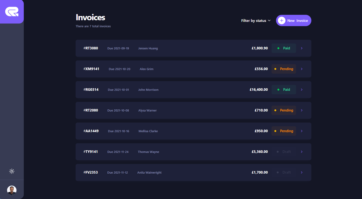 Invoice management app