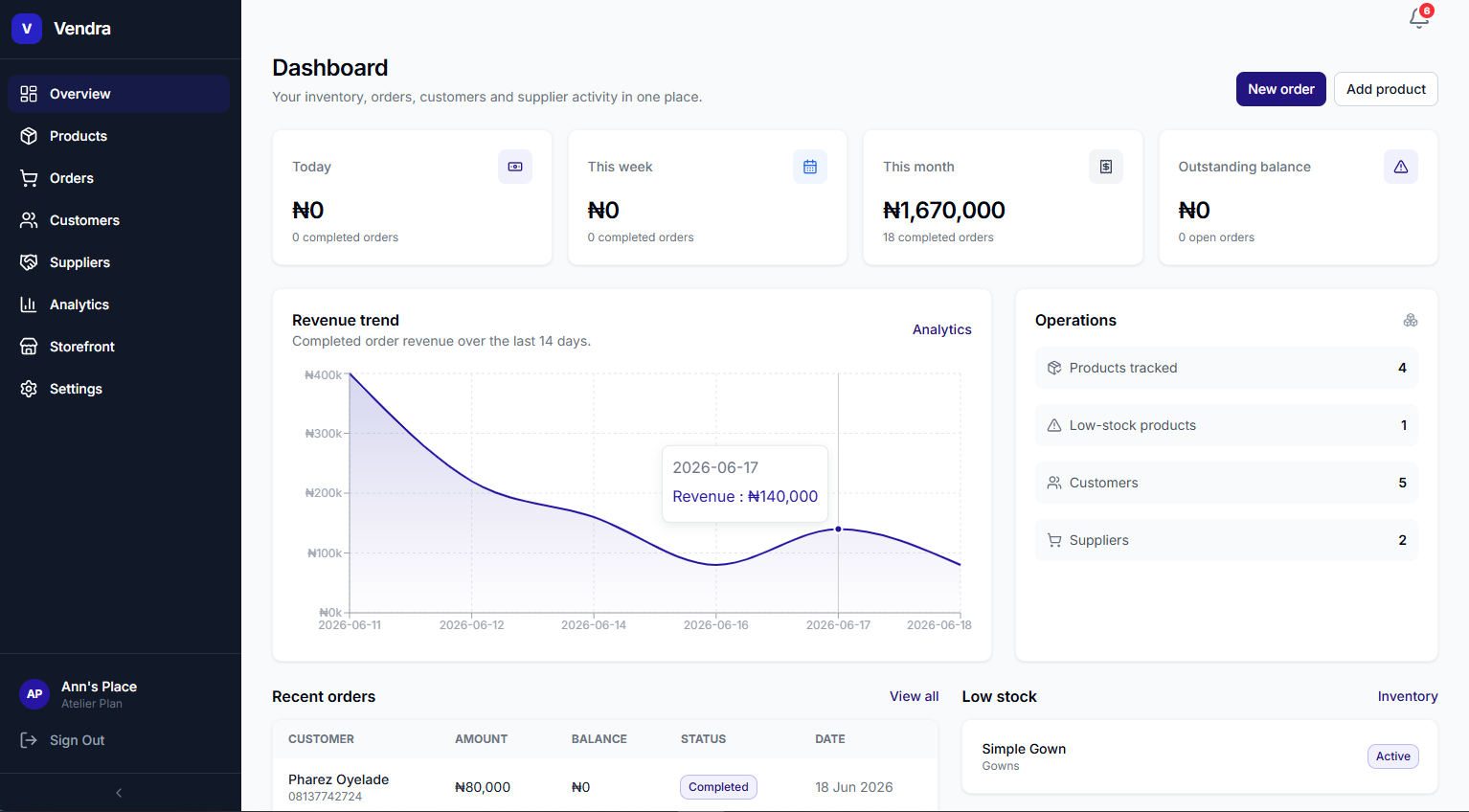 Vendra Platform Preview